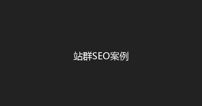 站群SEO案例 封面图